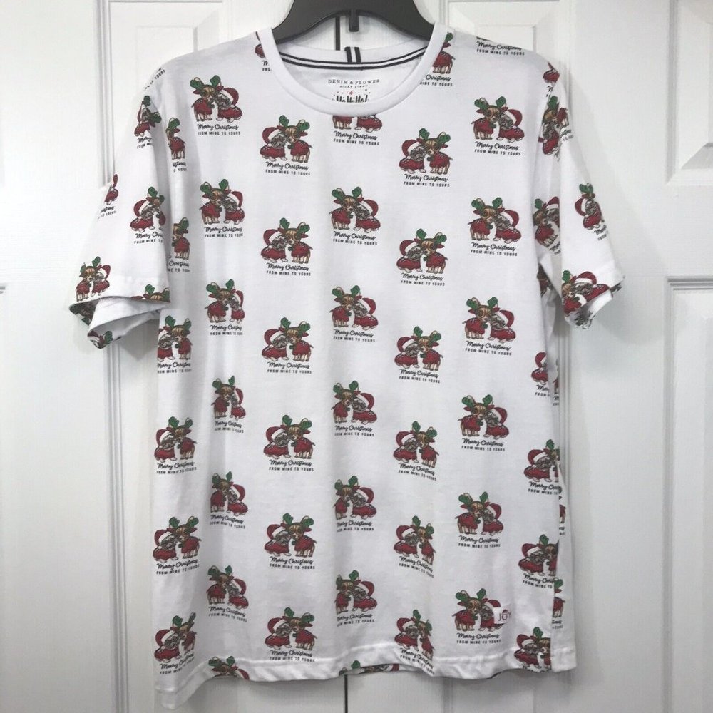 Denim & Flower Ricky Singh Pug Chihuahua Christmas Holiday Dog T-Shirt Large